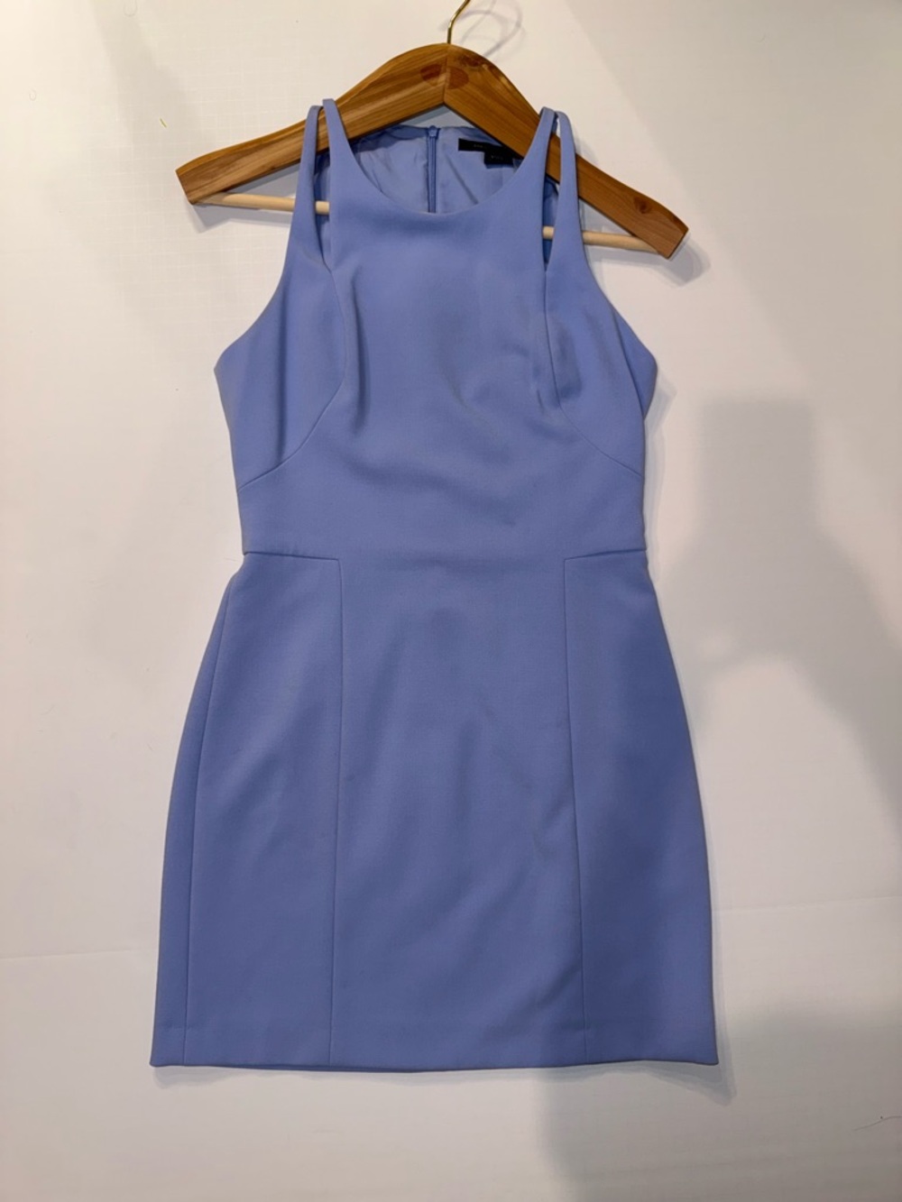 French Connection Lavender-Blue Double Strap Mini Dress